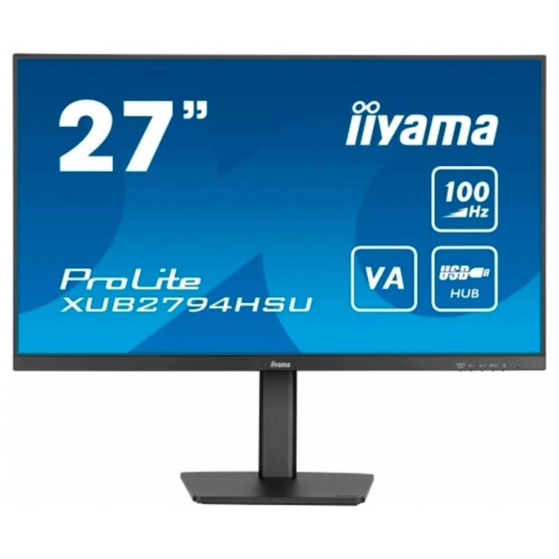 Monitor iiyama ProLite XUB2794HSU-B6, 27 inch, FHD, flicker-free, blue light, suport reglabil, negru