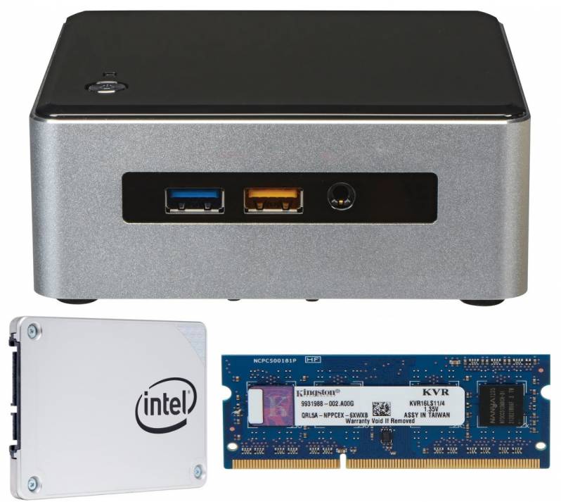 Mini PC Intel NUC Kit NUC5I5RYH, 4 GB RAM, SSD 120 GB