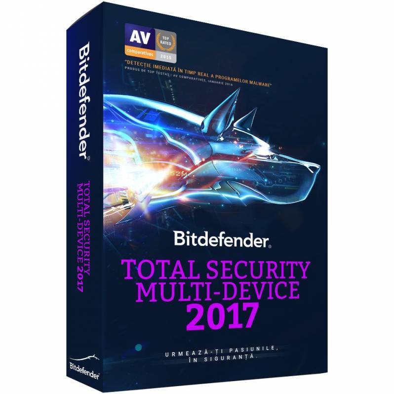Bitdefender Total Security Multi-Device 2017, 5 PC-uri, 1 an, BOX