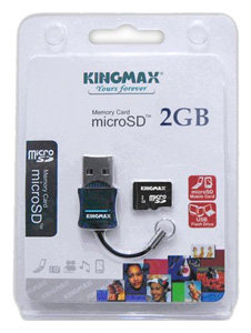 Set card de memorie microSD si cititor KingMax, 2GB