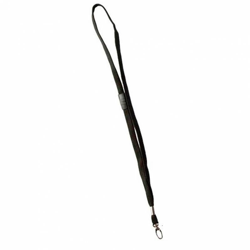 Snur textil plat, sistem antistrangulare, carabina, 10 mm, negru