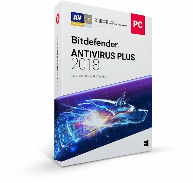 Bitdefender Antivirus Plus 2018, 1 PC, 1 an, licenta electronica