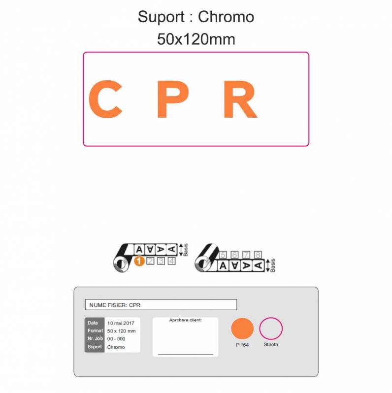 Etichete semilucioase Triventa LOGO CPR 164 coated, 50x120 mm