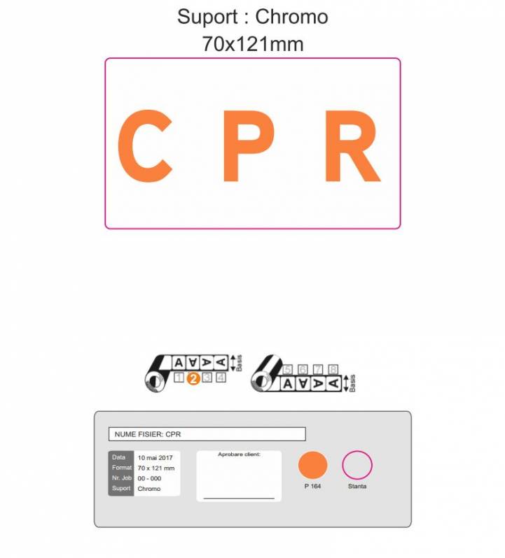 Etichete semilucioase Triventa LOGO CPR 164 coated, 70x121 mm