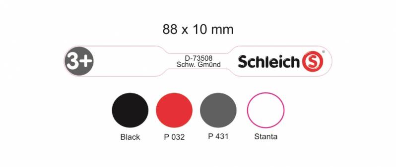 Etichete plastic Schleich EAN, gri, 88x10 mm