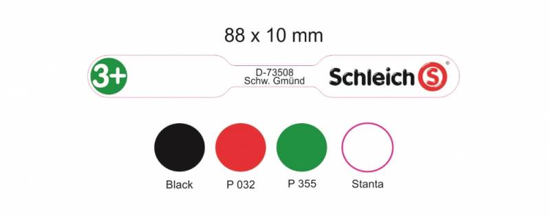 Etichete plastic Schleich EAN, verzi, 88x10 mm