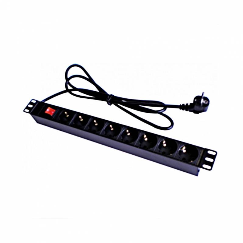 Bara de alimentare PDU Elmax rackabil 1U, 8 prize Schuko