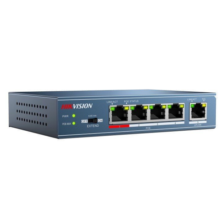 Switch Hikvision Switch-Pro DS-3E0105P-E, fara management, albastru