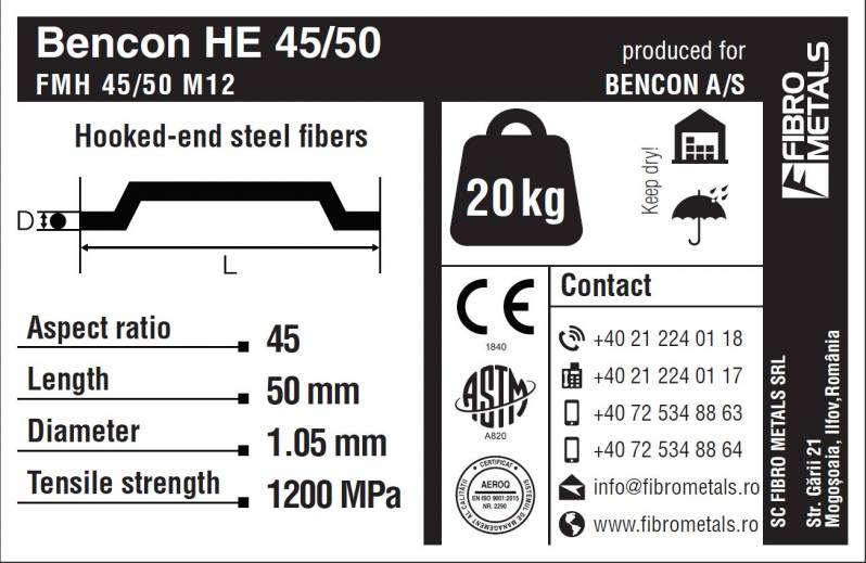 Etichete semilucioase FIBRO bencom fmh 45/50, 20kg, 100x65 mm