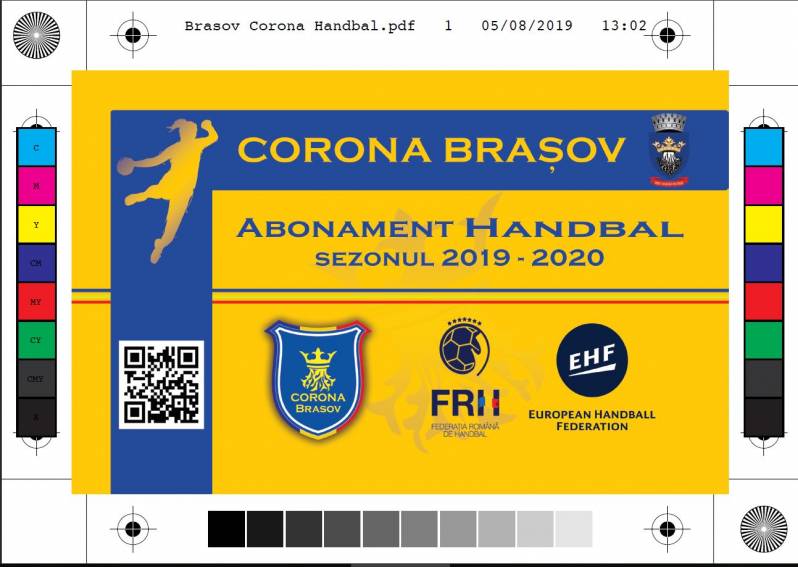 Card PVC personalizat Abonament Corona Brasov Handbal