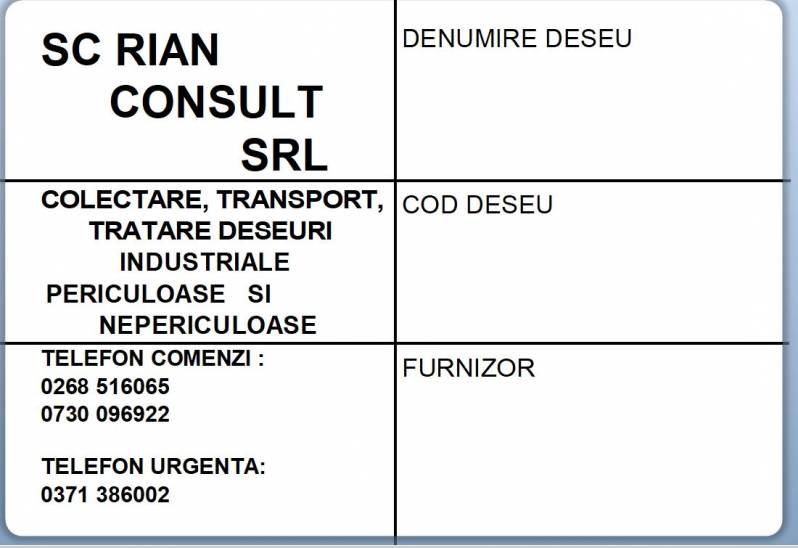 Etichete semilucioase Rian Consult BUTOAIE2020, 100x150 mm