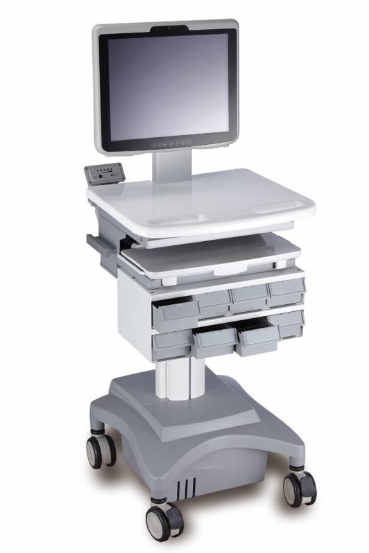 Carucior medical mobil pentru asistente, suport pentru monitor, sertar de medicamente