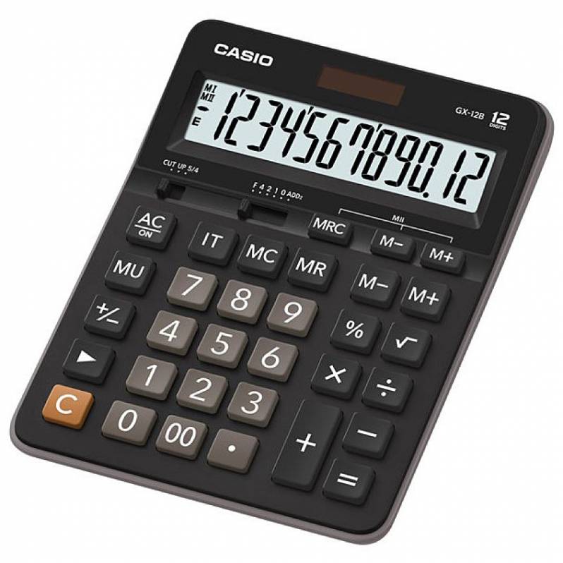 Calculator de birou Casio GX-12B, ecran de 12 digits, negru