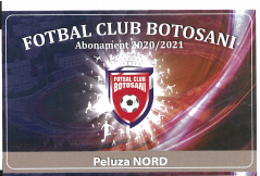 Card PVC alb personalizat fata-verso, FC Botosani, Peluza Nord