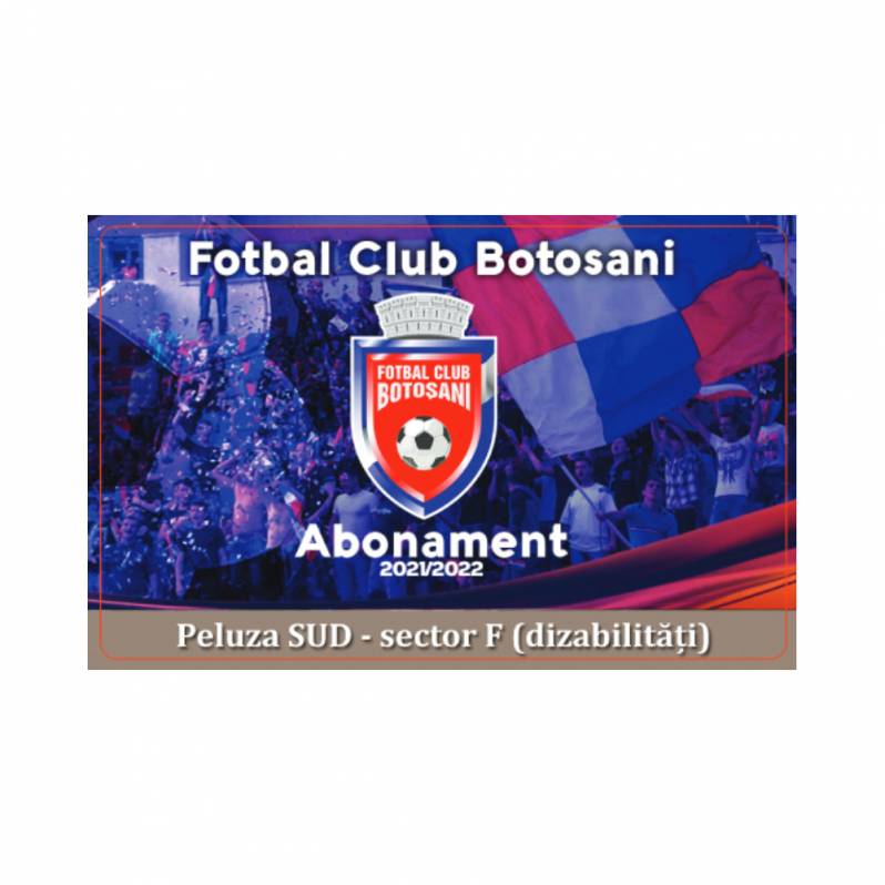 Card PVC alb personalizat fata-verso, FC Botosani, Peluza Sud F (dizabilitati)