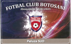 Card PVC alb personalizat fata-verso, FC Botosani, Peluza Sud