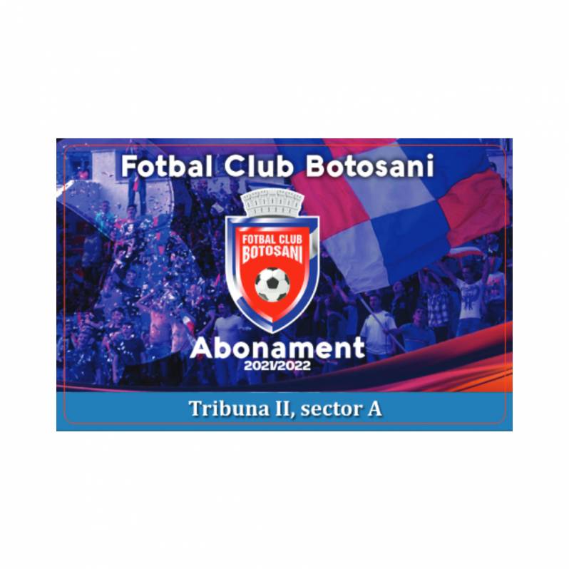 Card PVC alb personalizat fata-verso, FC Botosani, Tribuna 2, sect.A