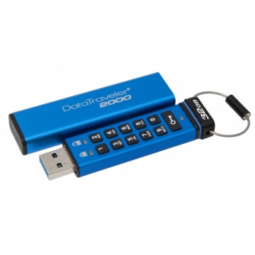 Memorie USB Kingston DataTraveler 2000 256bit AES Hardware Encrypted, 32 GB, USB 3.0