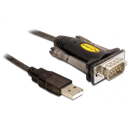 Adaptor USB-A la serial RS-232 FTDI Delock, T-T, 1m