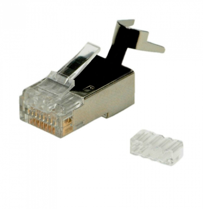 Set 10 conectori modulari MYCON STP cat 6 fir solid, CON3063