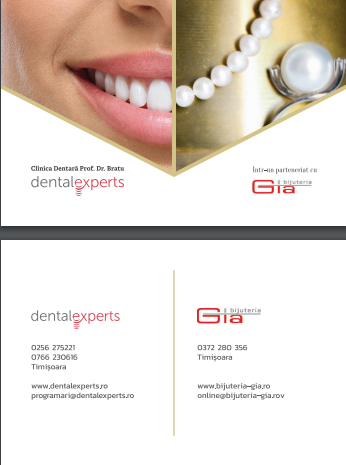 Card PVC alb personalizat fata-verso, DentalExperts/Bijuteria Gia