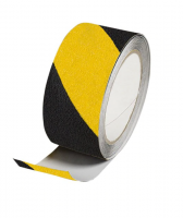 Banda adeziva antialunecare si delimitare, pentru podele, 50mm x 25 m, neagra/galbena