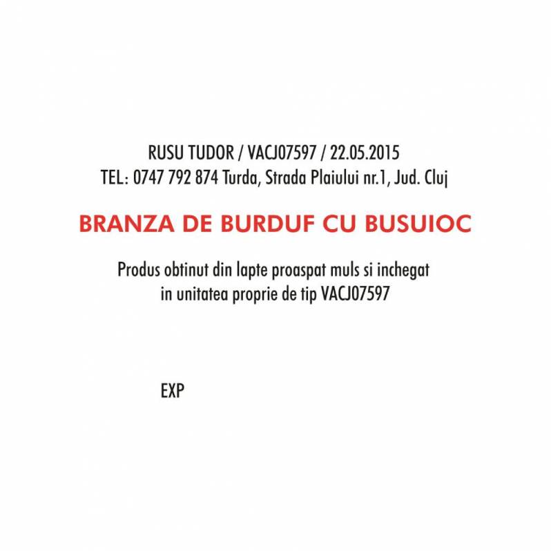 Etichete semilucioase autoadezive pretaiate in rola, 58x43 mm, 500 et./rola, personalizate BUSUIOC