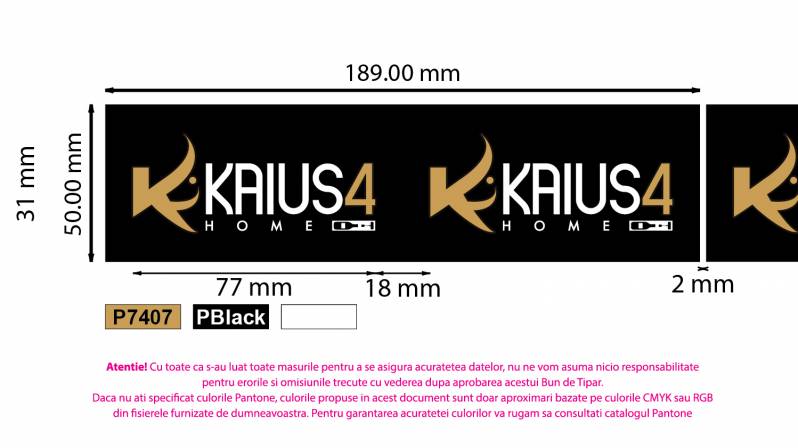 Banda adeziva personalizata Kaius 4 Acasă, 50mm/66m