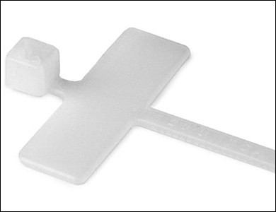 Tag-uri din plastic alb, 200x2.5mm, autoblocant, 100buc./set