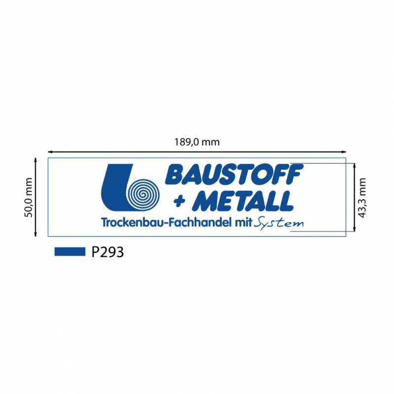 Banda adeziva 66m x 50 mm, personalizare Baustoff Metall