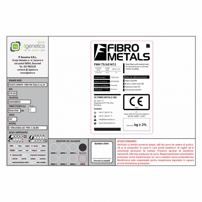 Etichete semilucioase FIBRO FMH 75/60, 100x150 mm