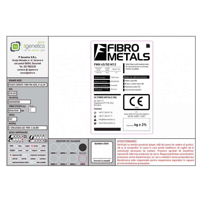 Etichete semilucioase FIBRO FMH 45/50, 100x150 mm