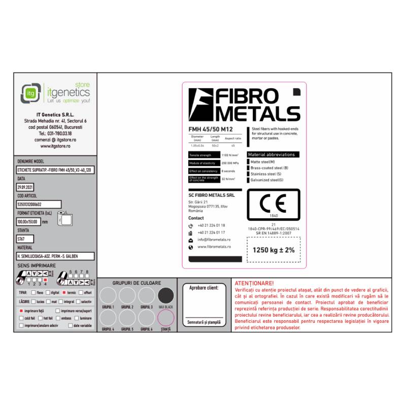 Etichete semilucioase FIBRO FMH 45/50, 1250kg, 100x150 mm