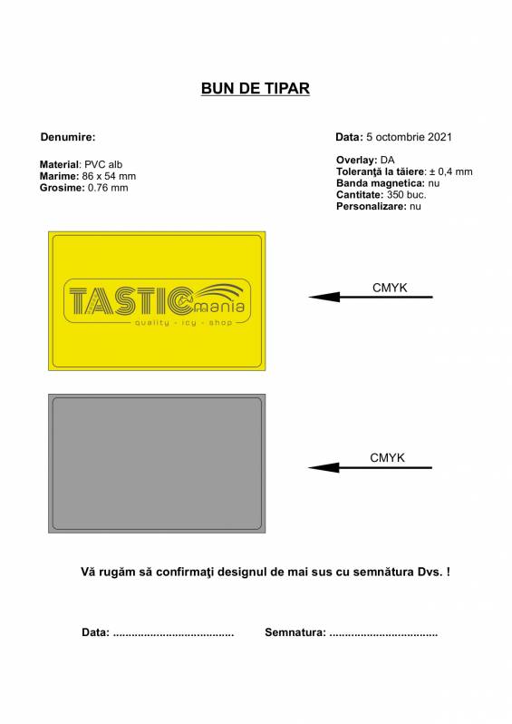 Card PVC alb personalizat fata-verso, EURO FREEZING MANIA