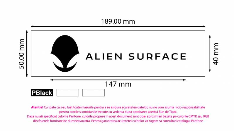 Banda adeziva 66m x 50 mm, personalizare Alien Surface