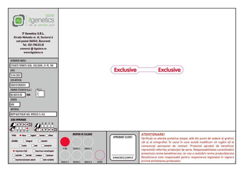 Etichete plastic Schleich Exclusive, rosii, 88x10 mm