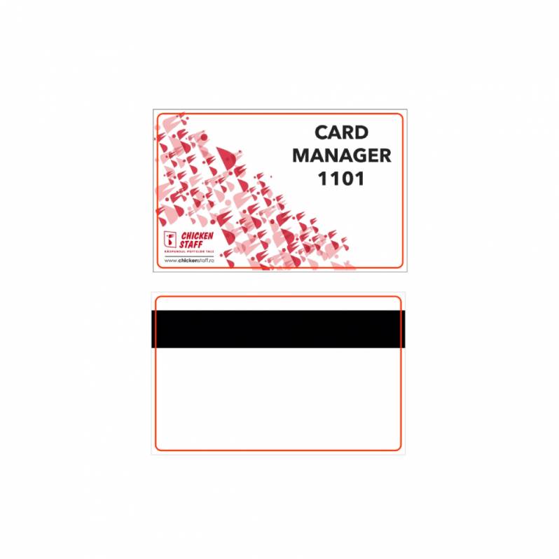 Card magnetic PVC Hi-Co personalizat fata-verso, Chicken Staff, Card Manager