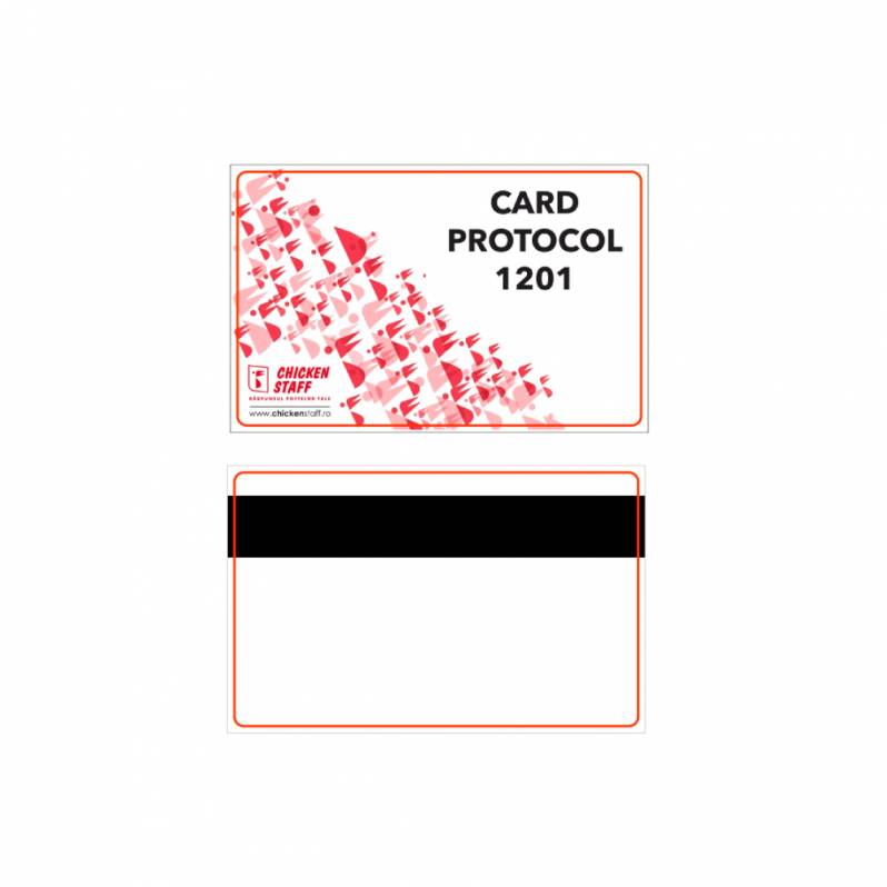 Card magnetic PVC Hi-Co personalizat fata-verso, Chicken Staff, Card Protocol