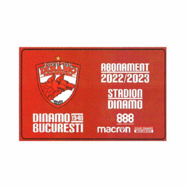 Card PVC alb personalizat fata-verso, FC Dinamo Bucuresti, Abonament 2022-2023