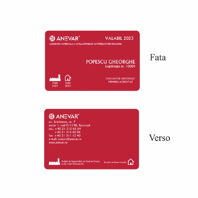 Card PVC personalizat Anevar Legitimatii acreditati 2023