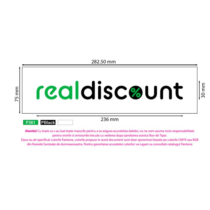 Banda adeziva 66m x 75 mm, personalizare Real Discount