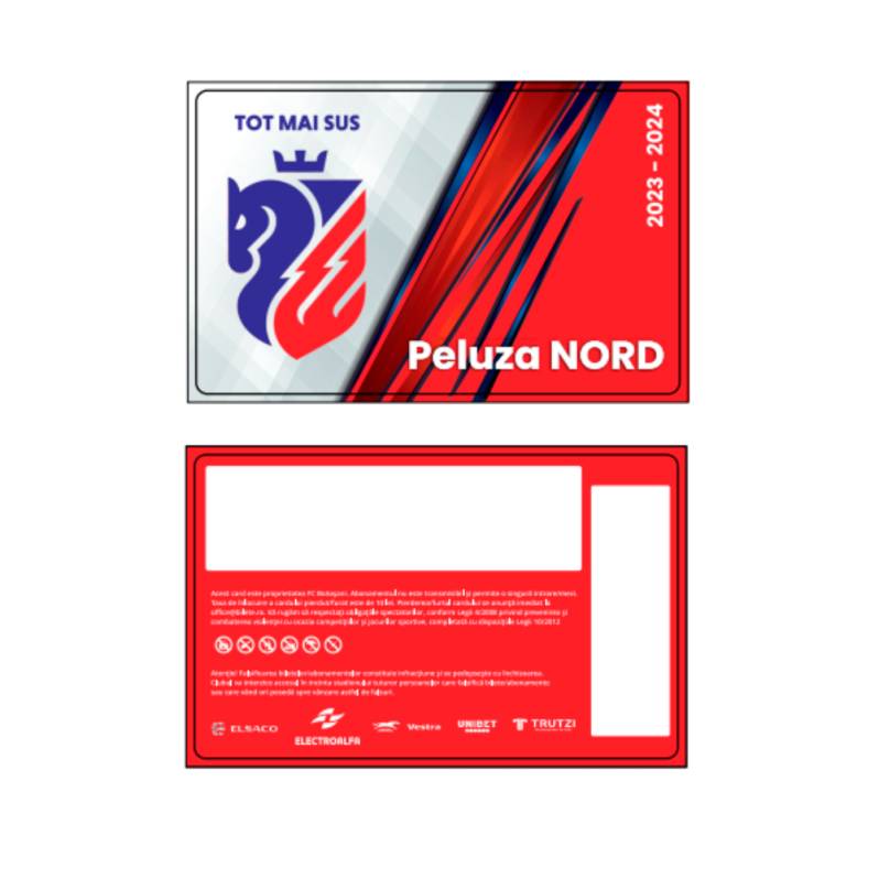 Card PVC alb personalizat fata-verso, FC Botosani, Peluza Nord