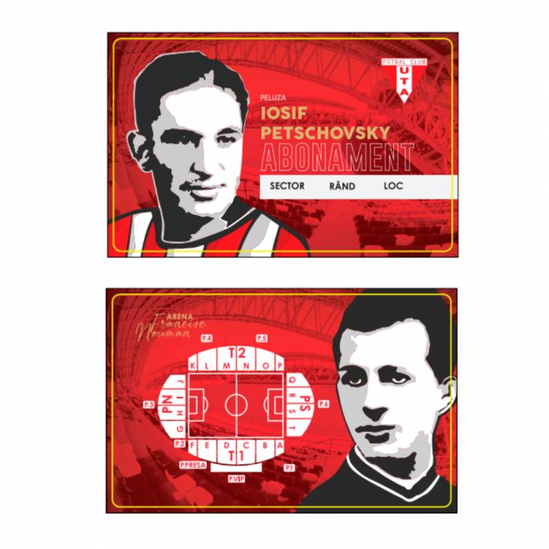 Card PVC alb personalizat fata-verso, Mifare 1K, Fotbal Club UTA, Peluza