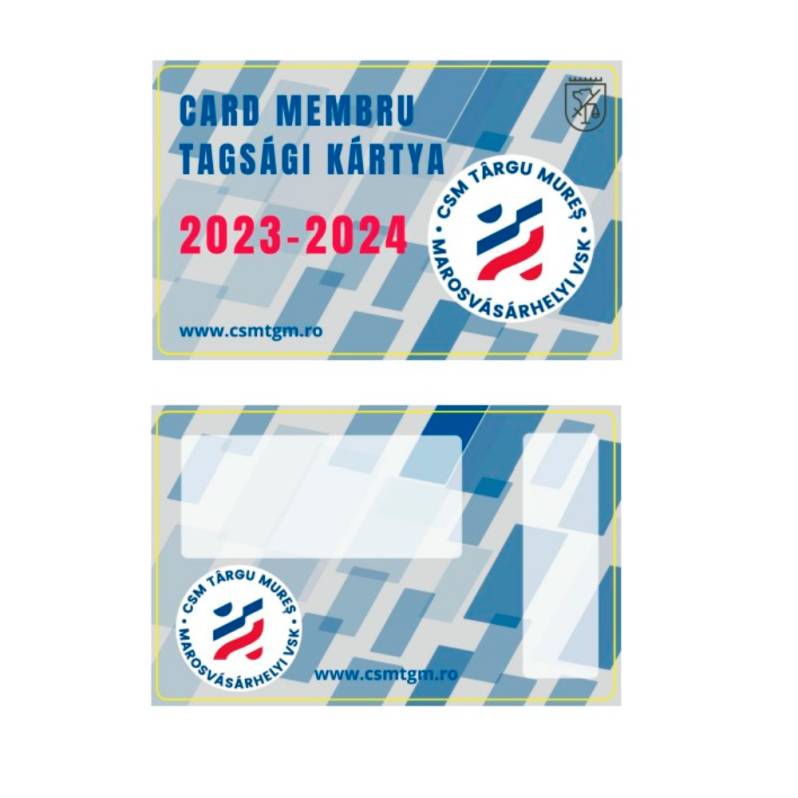 Card PVC alb personalizat fata-verso, Tagsagi Kartya/Card de mebru CSM Targu Mures 2023-2024