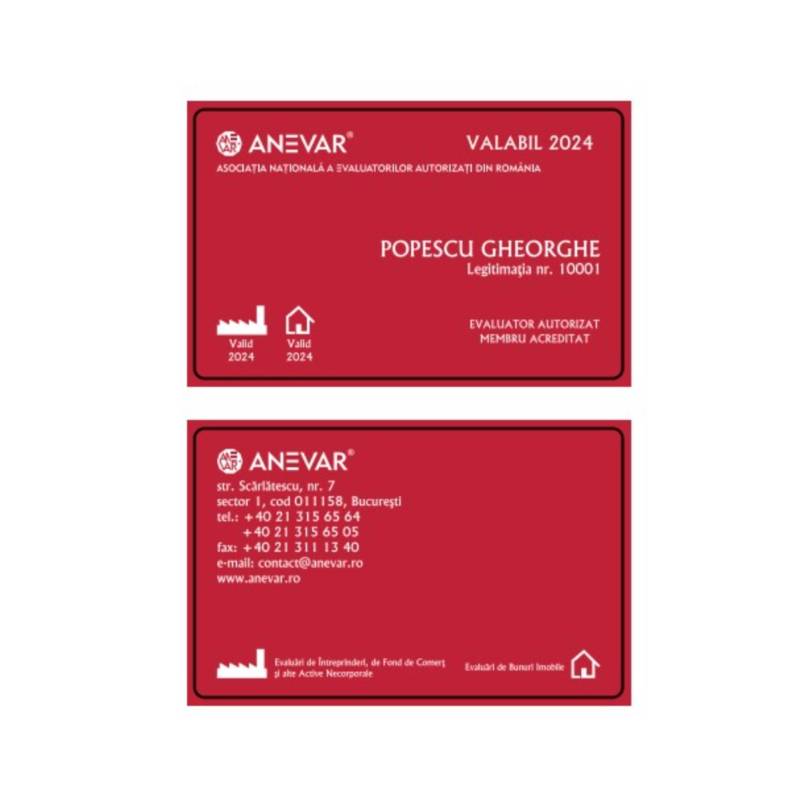 Card PVC personalizat Anevar Legitimatii acreditati 2024