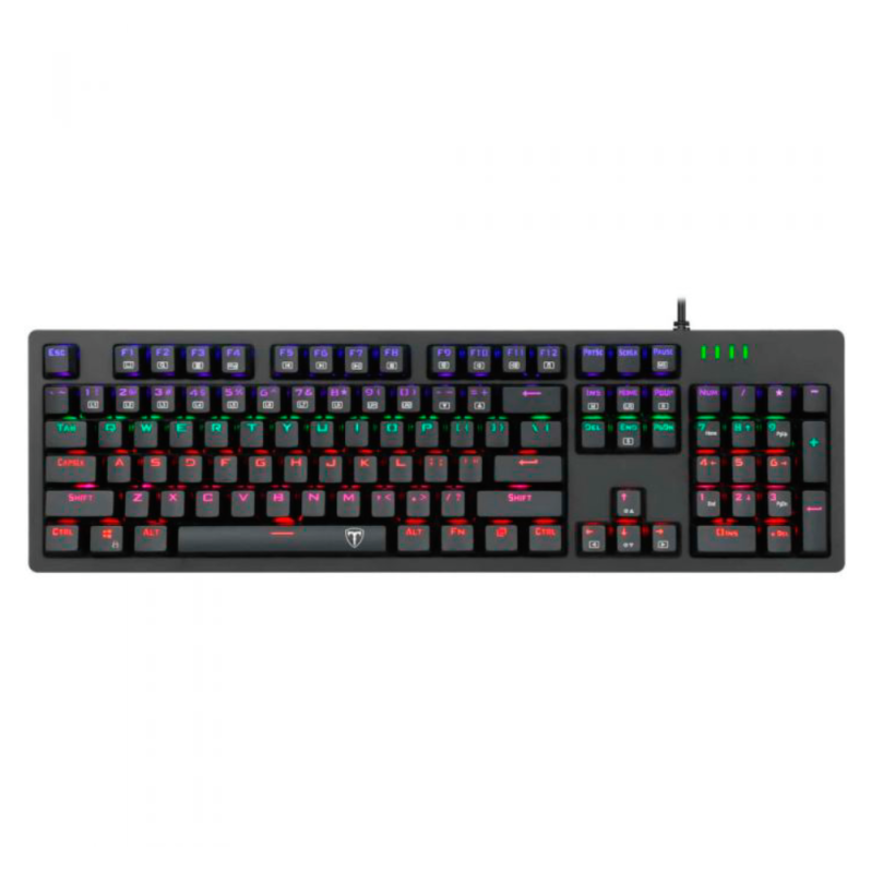 Tastatura mecanica T-Dagger Bermuda, iluminare rainbow, switch blue, USB, negru