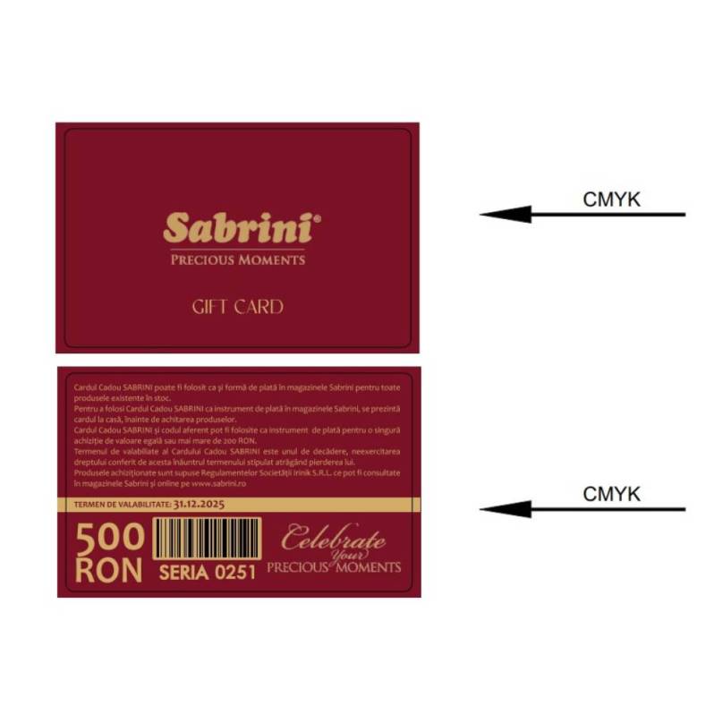 Card PVC personalizat IRINIK S.R.L, Sabrini Gift Card - 500 RON