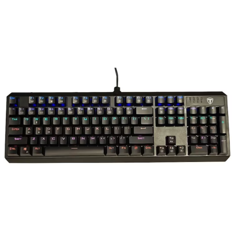 Tastatura mecanica T-Dagger Pavones, iluminare rainbow, switch blue, USB, negru