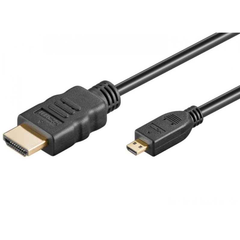 Cablu Micro HDMI-D la HDMI V1.4, 3m, tata-tata, 19 pini, negru