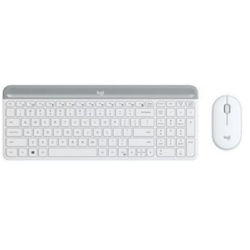 Kit tastatura + mouse wireless Logitech MK470, Slim, layout US INTL, alb